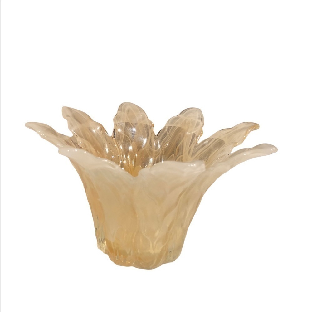 Vintage Art Glass Candle Holder